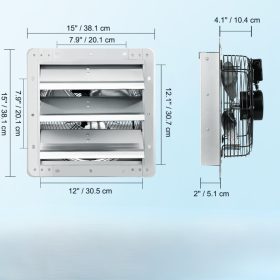   Fali elszívó ventilátor – 305 mm átmérőjű, 45 W teljesítményű, 1800 m³/h légszállítású ipari fali ventilátor automatikus zárólamellával
