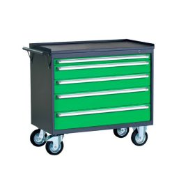   Szerszámos kocsi 5 fiókos műhelykocsi 970x540x850 mm 450 kg teherbírású önbeálló, fékezhető kerékkel