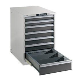   Ipari acél szerszámtartó 7 fiókkal 80x56,4x72,5 cm fiókok teherbírása 75 kg