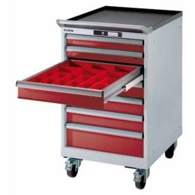   Ipari acél szerszámkocsi 7 fiókkal 99x56,4x72,5 cm szerszámtartó szekrény fiókok teherbírása 75 kg