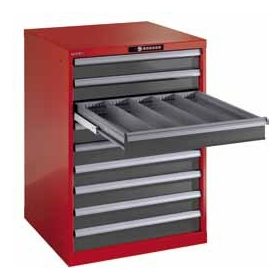   Ipari acél szerszámtartó 9 fiókkal 100x71,7x72,5 cm fiókok teherbírása 75 kg