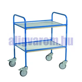 Kétszintes szervizkocsi, húzható kézikocsi 150 kg teherbírás, fékezhető kerekek 510x710 rakfelület