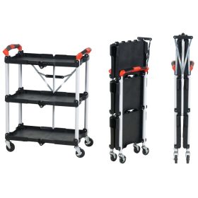   Smart szervizkocsi - okos megoldás - összecsukható 3 szintes szerszámkocsi 75 kg teherbírással önbeálló fékezhető kerékkel