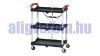 Smart szervizkocsi - okos megoldás - összecsukható 3 szintes szerszámkocsi 75 kg teherbírással önbeálló fékezhető kerékkel