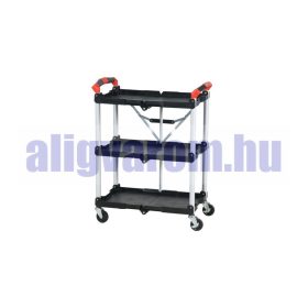   Smart szervizkocsi - okos megoldás - összecsukható 3 szintes szerszámkocsi 75 kg teherbírással önbeálló fékezhető kerékkel
