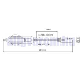 Autó szivargyújtóról működtethető kábel 18 AWG 