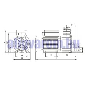   Szivattyú jakuzzi medence hidromasszás vízforgató ellenáramoltató vízszivattyú 370W 180l/perc szűrő vízbefújó élményelem masszázs pumpa