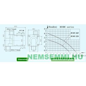   12V 14,4W 720l/h Olajálló vízálló keringető szivattyú, pumpa IP68-vízmentes 60 °C 1/2" menetes párhuzamos csatlakozó benzinálló szivattyú