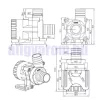 12V 24W 2000 l/h Keringető szivattyú nagyteljesítményű vízszivattyú pumpa IP68-vízmentes 2x27 mm bilincses