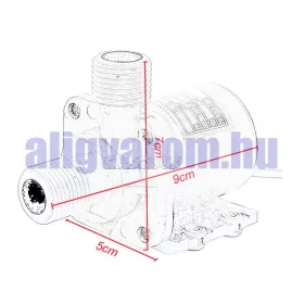 24V 28,8W 960 l/h keringető szivattyú, pumpa IP68-vízmentes 1/2" menetes csatlakozással