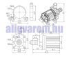 24 V 28,8 W 840 l/h szivattyú, pumpa IP68-vízmentes 14 és 14 mm bilincses 60 °C kenőszivattyú kering