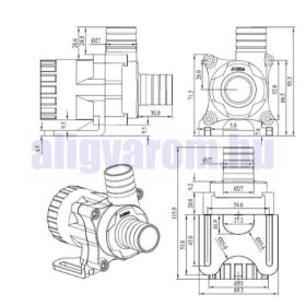 12V 45,6W 3000 l/h Keringető szivattyú nagyteljesítményű vízszivattyú pumpa sebesség szabályozóval