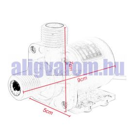   24V 22W 800 l/h keringető szivattyú, pumpa IP68-vízmentes 1/2" szolár rendszerhez is 65 °C kenőszivattyú  keringető hűtőszivattyú