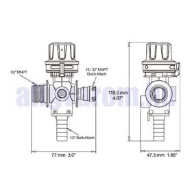   Nyomás szabályozó szelep önfelszívó szivattyúkoz és permetező gépekhez
