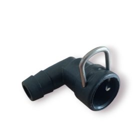   Membránszivattyú könyök csatlakozó adapter. 10 mm csőcsatlakozó, 11 mm-es O gyűrűs csatlakozó 