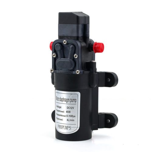 Önfelszívó szivattyú 12V 45W 7,5 bar 240 l/h elektromos pumpa  2x10 mm szorítós csatlakozó permetező kenő hűtőszivattyú keringető