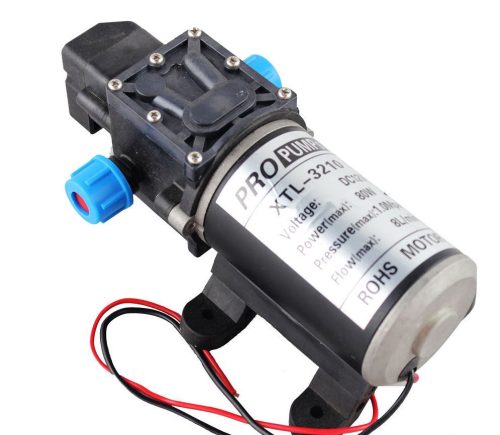 Permetezőgép szivattyú 12V 80W 10 bar 360 l/h nagynyomású nagyteljesítményű DC membrán pumpa 360 liter/óra keringető hűtőszivattyú