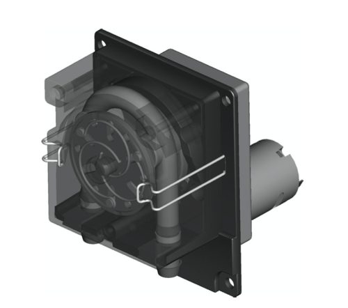 Perisztaltikus szivattyú, laborpumpa beépített léptető motorral. 10-40V 0-310ml/min működési üzem tömlőpumpa