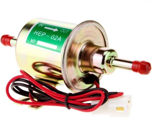 Üzemanyag szivattyú lengő üzemanyag pumpa 12V 1,8A 3-6 bar HEP-02A  Csatlakozó: 2 x 8 mm