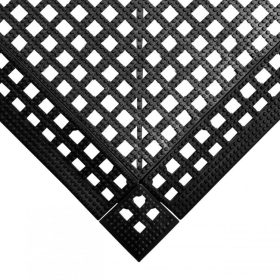  Csúszásgátló gumiszőnyeg fekete 30x30 cm 9 darabos padlóburkoló lap uszodákba, szabadidős területekre 