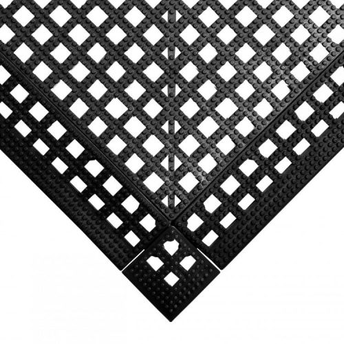 Csúszásgátló gumiszőnyeg fekete 30x30 cm 9 darabos padlóburkoló lap uszodákba, szabadidős területekre 