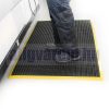 Ipari rácsos gumiszőnyeg nagy teherbírású csúszásmentes munkaállomás 120x180 cm fekete sárga szegéllyel