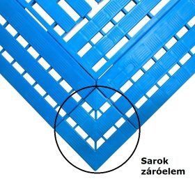   Sarok záróelem kék munkahelyi biztonsági szőnyeghez 60x120 cm
