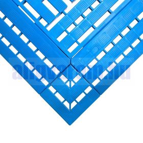   Sarok záróelem kék munkahelyi biztonsági szőnyeghez 60x120 cm