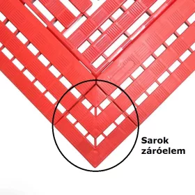   Sarok záróelem narancssárga munkahelyi biztonsági szőnyeghez 60x120 cm