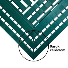   Sarok záróelem zöld munkahelyi biztonsági szőnyeghez 60x120 cm