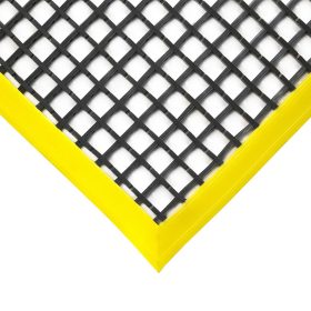   Ipari rácsos gumiszőnyeg csúszásmentes munkaállomás 60x120 cm fekete sárga szegéllyel