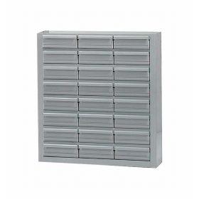   Ipari acél szortimenter szekrény 100x90x30 cm 24 db acél tárolóval alkatrésztároló szekrény