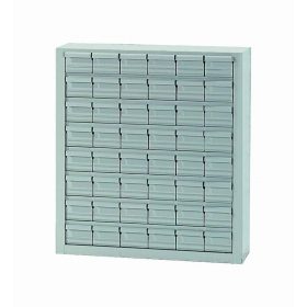   Ipari acél szortimenter szekrény 100x90x30 cm 48 db acél tárolóval alkatrésztároló szekrény