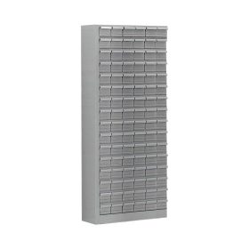   Ipari acél szortimenter szekrény 200x90x30 cm 96 db acél tárolóval alkatrésztároló szekrény