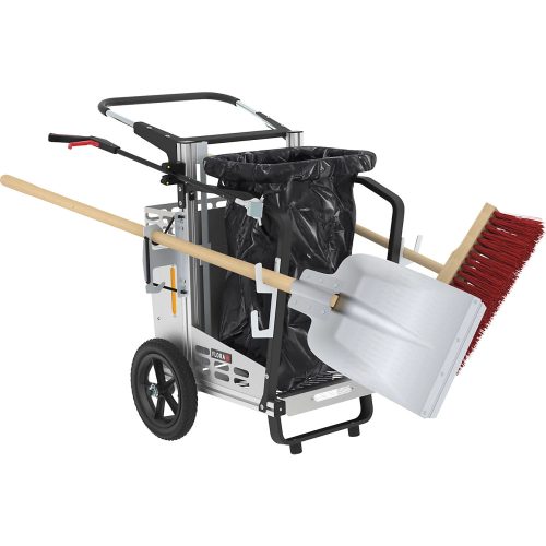Picobello Compact hulladékgyűjtő kocsi, fix szemeteszsáktartóval és eszközökkel