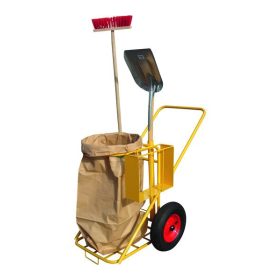   Takarító és szemetes kocsi hulladékzsák tartó, lapát és seprű tartó 200 kg teherbírás. Zsáktartó átmérő 400 mm