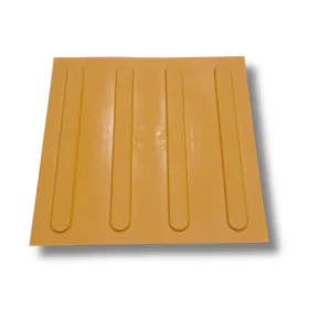   Taktilis útburkolati vezető elem vakok és gyengénlátók részére, sárga PVC-ből, 300x300x5 mm-es lap. M01 csík