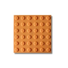   Taktilis útburkolati figyelmeztető elem vakok és gyengénlátók részére, sárga PVC-ből, 300x300x0,7 mm-es lap. M01 pont