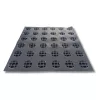 Taktilis útburkolati figyelmeztető elem vakok és gyengénlátók részére, sárga PVC-ből, 300x300x0,7 mm-es lap. M01 pont