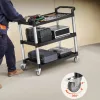 3 szintes szervizkocsi 226 kg teherbírású műhelykocsi 106x49x98cm szerszámkocsi