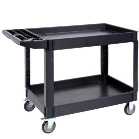   2 szintes szervizkocsi 249 kg teherbírású PP anyagból, fékezhető kerekekkel kiszolgáló kocsi 116x65x85cm műhelykocsi 