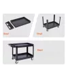 2 szintes szervizkocsi 249 kg teherbírású PP anyagból, fékezhető kerekekkel kiszolgáló kocsi 116x65x85cm műhelykocsi 