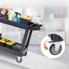 2 szintes szervizkocsi 249 kg teherbírású PP anyagból, fékezhető kerekekkel kiszolgáló kocsi 116x65x85cm műhelykocsi 