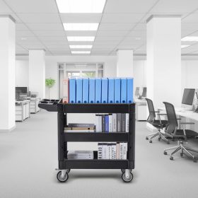   3 szintes szervizkocsi 249 kg teherbírású tálalókocsi fékezhető kerekekkel 103x43.5x85 cm polipropilén kocsi