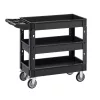 3 szintes szervizkocsi 249 kg teherbírású tálalókocsi fékezhető kerekekkel 103x43.5x85 cm polipropilén kocsi