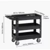 3 szintes szervizkocsi 249 kg teherbírású tálalókocsi fékezhető kerekekkel 103x43.5x85 cm polipropilén kocsi