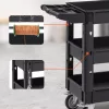 3 szintes szervizkocsi 249 kg teherbírású tálalókocsi fékezhető kerekekkel 103x43.5x85 cm polipropilén kocsi