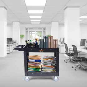   2 szintes szervizkocsi 250 kg teherbírással, PP anyagból, 360°-ban forgó kerekekkel