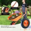 Erős, egykerekű kerti talicska – 150 kg teherbírás, 139×65×70 cm, tömörgumi kerékkel