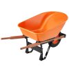 Erős, egykerekű kerti talicska – 150 kg teherbírás, 139×65×70 cm, tömörgumi kerékkel